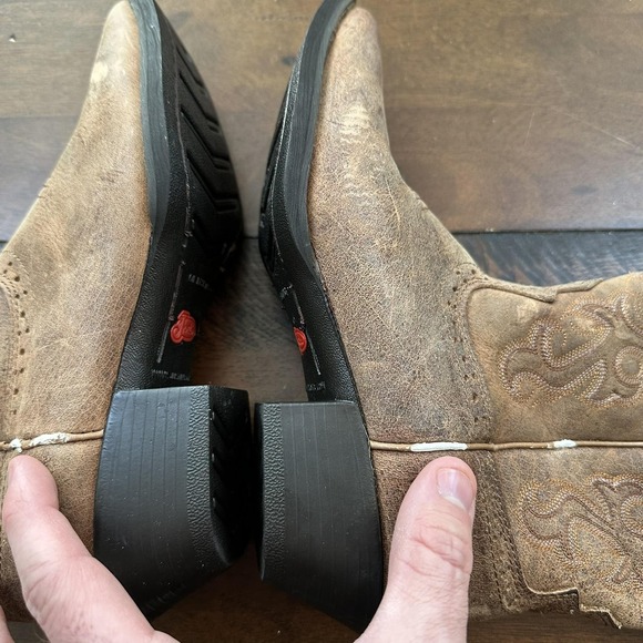 Justin Boots Womens Size 8B Brown Leather Western Cowboy Boots Embroidered L2561 - Picture 8 of 12